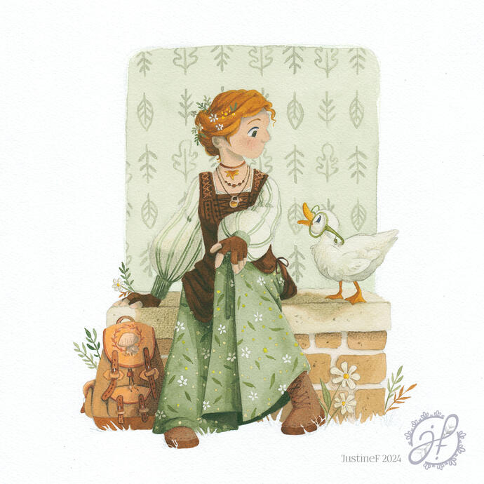 Botany Witch (watercolour and pencils on paper)