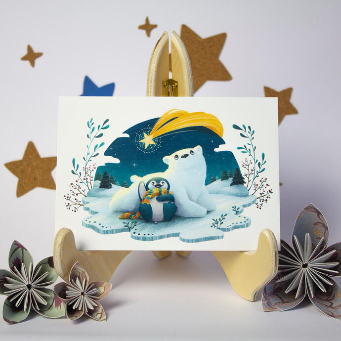 Wishing Upon a Star - postcard (acrylic on paper)