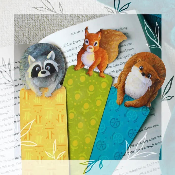 Reading Companions series - bookmarks (acrylic and digital)