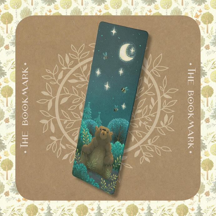 Forest Box, the bookmark (box of stationery and home decor items, acrylic on paper, 2023)