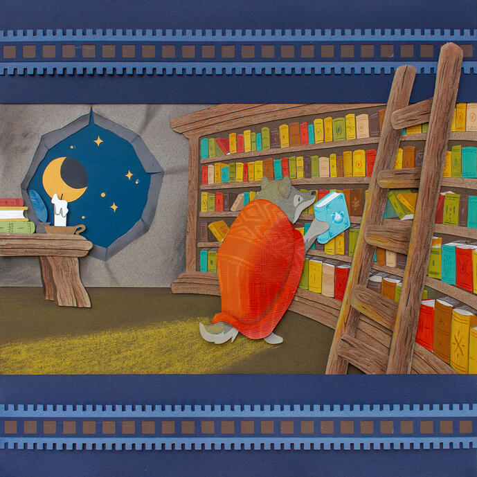 Folktale Week, Book (cut paper and mixed media, 2025)